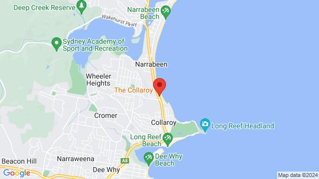 Map of the area around The Collaroy, 1064 Pittwater Rd, Collaroy, NSW, 2097, Australia