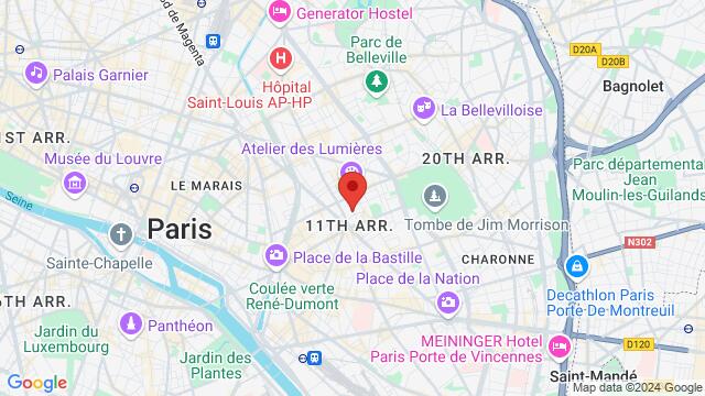 Map of the area around 25 Rue Pétion, 75011 Paris, France