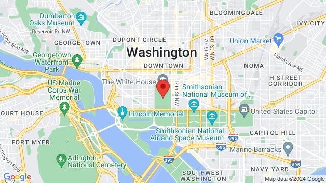 Map of the area around Zero Milestone, Ellipse Rd NW, Washington, DC 20006, United States,Washington D.C., Washington, DC, US