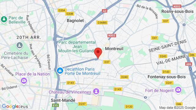 Map of the area around 1 Avenue Gabriel Péri 93100 Montreuil