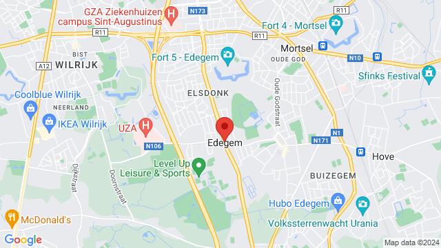 Map of the area around Zaal Centrum - Edegem