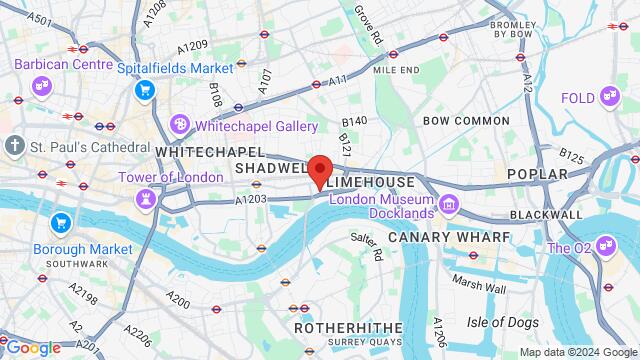 Map of the area around 455 The Highway,London, United Kingdom, London, EN, GB