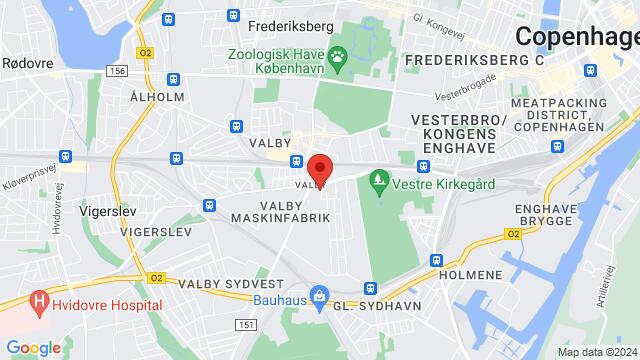 Map of the area around Valby Kulturhus