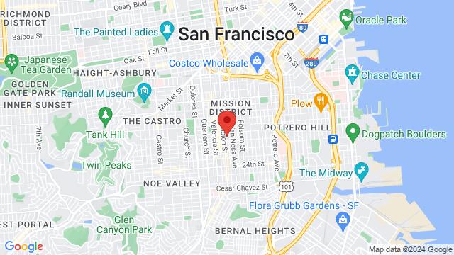 Karte der Umgebung von 544 Capp St, San Francisco, CA 94110-2586, United States,San Francisco, California, San Francisco, CA, US