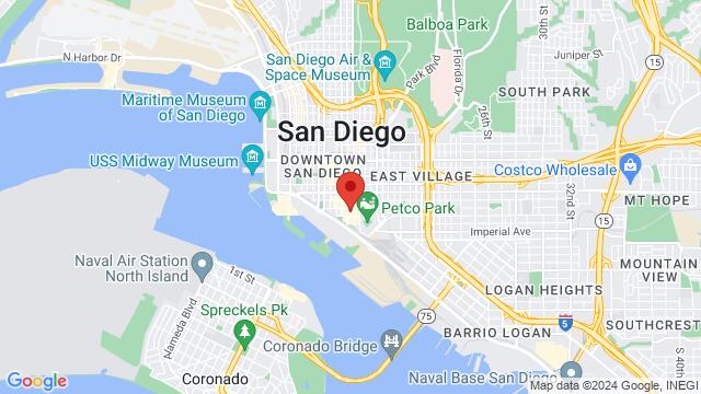 Map of the area around Sevilla Nightclub of San Diego, 353 5th Ave, San Diego, CA, 92101, US