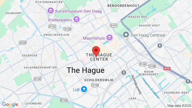 Map of the area around Prinsegracht 27, Den Haag, The Netherlands