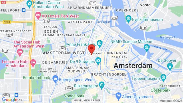 Map of the area around Rozengracht 117,Amsterdam,Netherlands