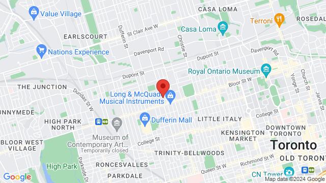 Karte der Umgebung von 805 Dovercourt Rd, Toronto, ON M6H 2X4, Canada,Toronto, Ontario, Toronto, ON, CA