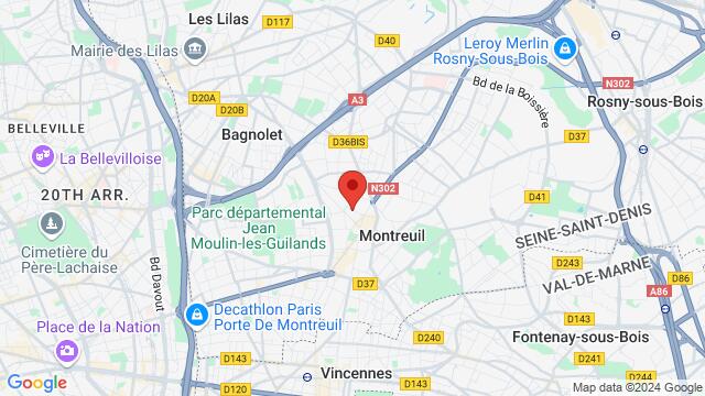 Map of the area around 21 Rue Alexis Lepere 93100 Montreuil