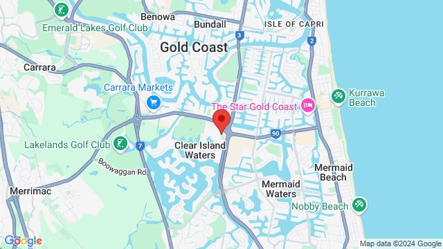 Map of the area around The Italo-Australian Club Gold Coast