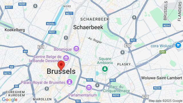 Map of the area around Bruxelles