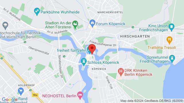 Map of the area around Freiheit 12, 12555, Berlin