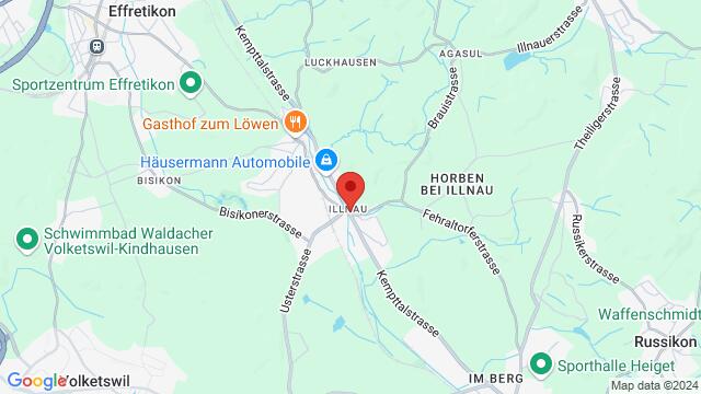 Mapa de la zona alrededor de Hotel/Rest. Rössli, Kmpttalstr. 52, 8308 Illnau ZH