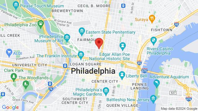 Map of the area around Love Sculpture, N 15th St, Philadelphia, PA 19102, United States,Philadelphia, Pennsylvania, Philadelphia, PA, US