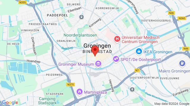 Map of the area around Folkingestraat 9B,Groningen, Groningen, GR, NL