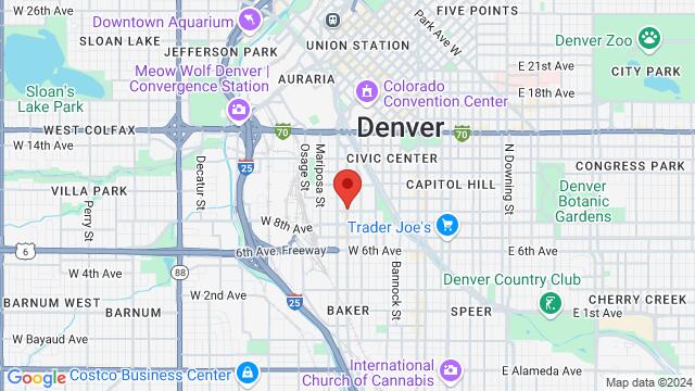 Map of the area around Studio One – Candidly Created, 910 Santa Fe Dr, Denver, CO, 80204, United States