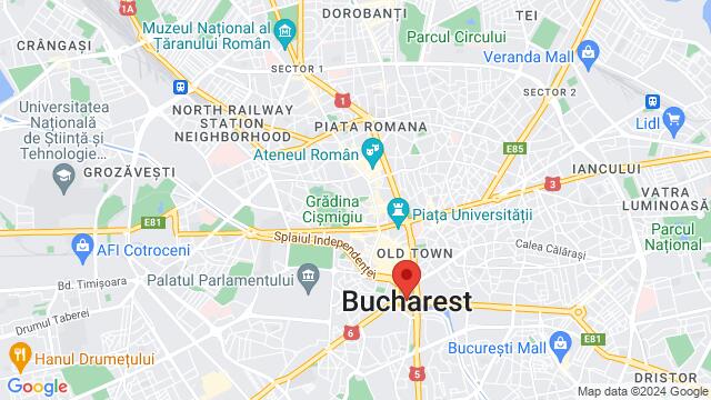 Mapa de la zona alrededor de Bucharest, Romania, Bucharest, BU, RO