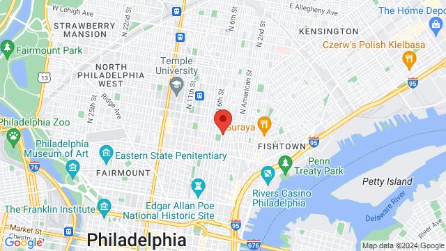 Carte des environs Sammys Place, 1449 Nth 5th St, Philadelphia, PA, United States