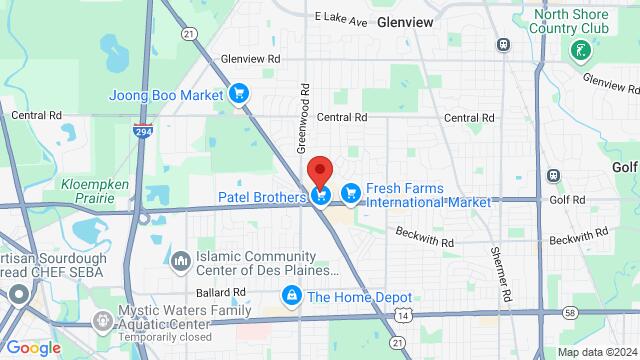 Map of the area around Candela Night Club, 8526 W Golf Rd, Niles, IL, 60714, United States