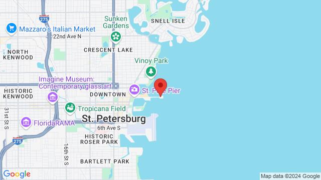 Map of the area around Pier Teaki, 800 2ndAveNE, St Petersburg, FL, 33701, United States