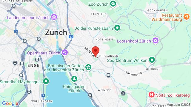 Map of the area around Selbsthilfe Zürich, Stiftung Pro offene Türen der Schweiz, Jupiterstrasse 42, 8032 Zürich, Switzerland