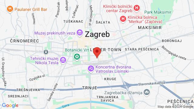 Mapa de la zona alrededor de Ulica Augusta Šenoe 23, HR-10000 Zagreb, Hrvatska,Zagreb, Croatia, Zagreb, GZ, HR