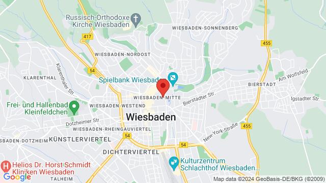 Map of the area around Wilhelmstraße 36, 65183 Wiesbaden