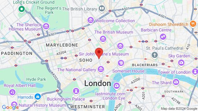 Map of the area around 96 Charing Cross Road, WC2H 0JG, London, EN, GB