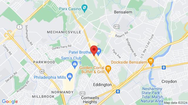 Map of the area around Philadelphia Dance Connection, 2084 Street Rd, Bensalem, PA, 19020, United States