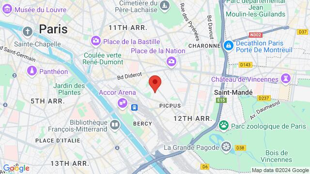 Karte der Umgebung von 24 Rue Antoine Julien Hénard, 75012 Paris, France,Paris, France, Paris, IL, FR