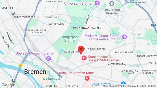 Mapa de la zona alrededor de forrobremen Bürgerpark, 28209, Schwachhausen, Bremen