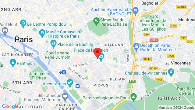 Kaart van de omgeving van 290 Boulevard Voltaire 75011 Paris