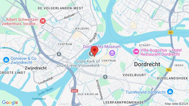 Map of the area around Houttuinen 32, Dordrecht, The Netherlands