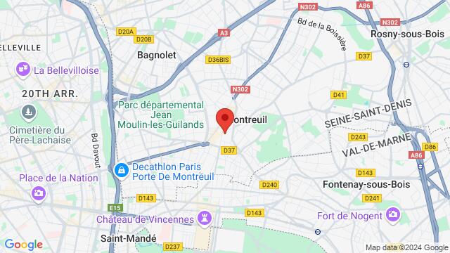 Map of the area around 8 Place du 14 Juillet 93100 Montreuil