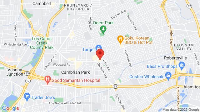Map of the area around Dance Boulevard, 1824 Hillsdale Ave, San Jose, California 95124