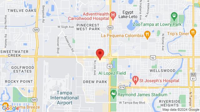 Map of the area around Dancin’ Motion School of the Arts, 3932 W Hillsborough Ave, Tampa, FL, 33614, United States