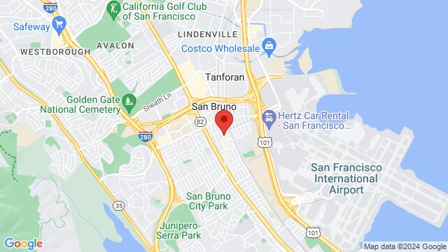 Karte der Umgebung von Atlas Lounge, 637 San Mateo Ave, San Bruno, CA, United States