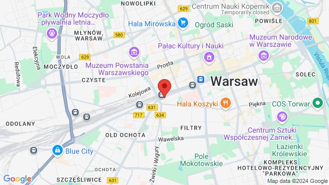 Map of the area around Aleje Jerozolimskie 123A, 02-017 Ochota, Polska,Warsaw, Poland, Warsaw, MZ, PL