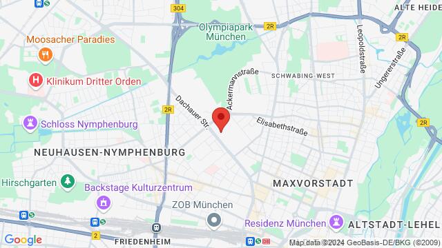 Map of the area around ChrisP Dachauer Str. 110c, 80636, Neuhausen-Nymphenburg, München