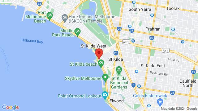 Map of the area around The Esplanade Hotel St Kilda, 11 The Esplanade, Melbourne, VIC, 3182, Australia