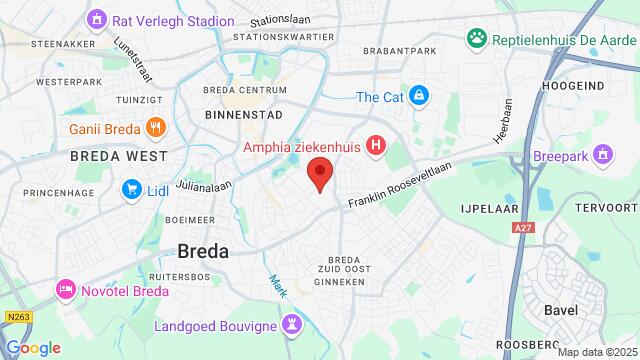 Map of the area around Gemeenschapshuis Zandberg - Breda (NL)