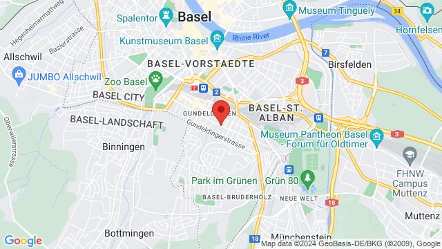 Kaart van de omgeving van Dornacherstrasse, CH - 4053 Basel