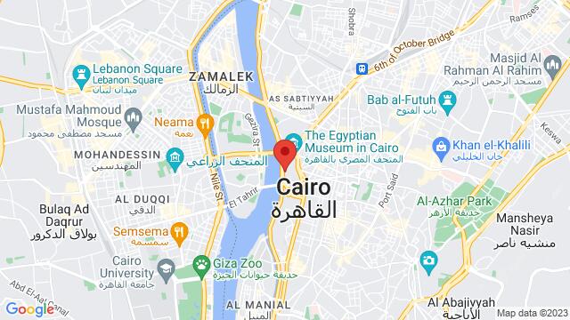 Map of the area around The Nile Ritz-Carlton, Cairo