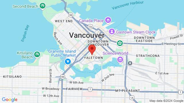 Map of the area around 1050 Homer Street, V6B 2W9, Vancouver, BC, CA