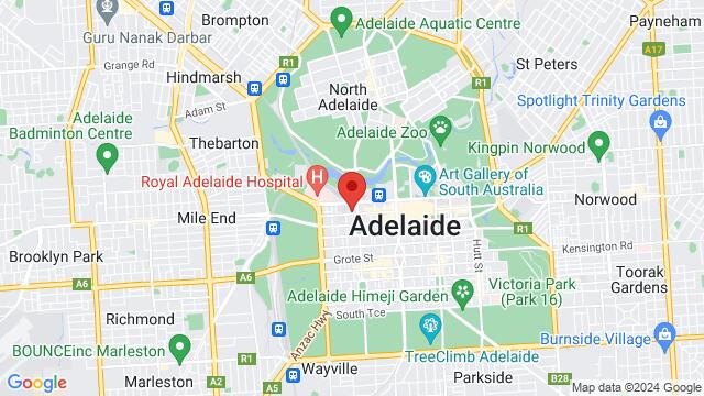 Carte des environs 182 Hindley St, Adelaide SA 5000, Australia,Adelaide, South Australia, Adelaide, SA, AU