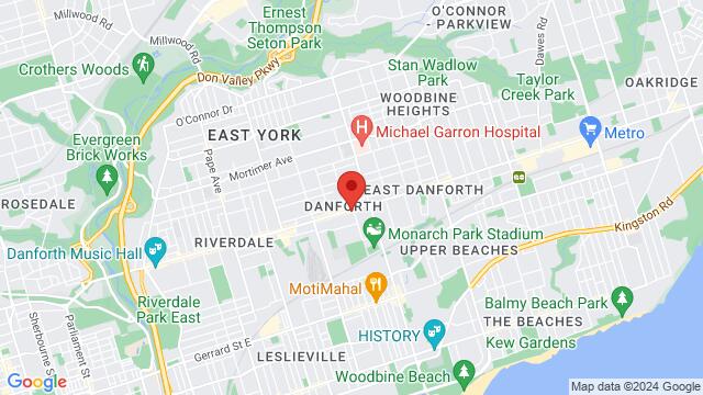 Map of the area around 1450 Danforth Ave, Toronto, ON M4J 1N4, Canada,Toronto, Ontario, Toronto, ON, CA