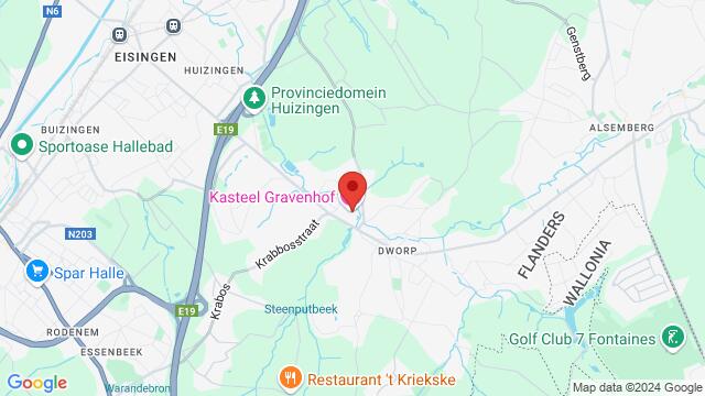 Map of the area around Kasteel Gravenhof Alsembergsesteenweg 676 1653  Beersel