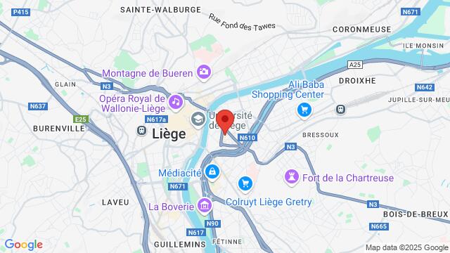 Map of the area around Rue Roture 25, 4020 Liège, Belgique,Liège, Belgium, Liege, LG, BE