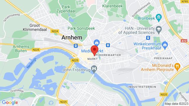 Map of the area around Vale Poort 8, Arnhem, The Netherlands