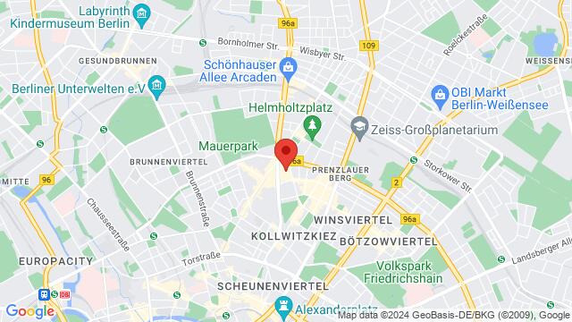 Kaart van de omgeving van Kesselhaus in der Kulturbrauerei, Knaackstraße 97, 10435 Berlin